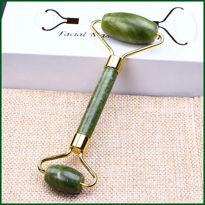 Natural Jade Roller & Gua Sha Set – Facial Massage & Skincare Tool for Radiant Skin