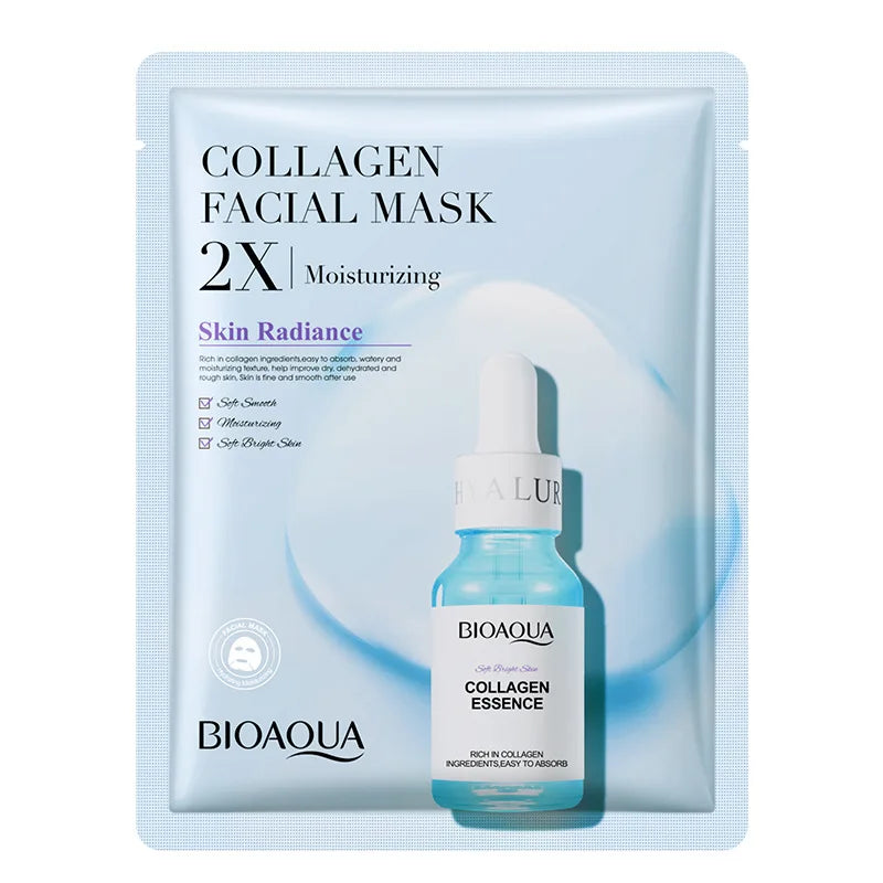 Korean Centella & Collagen Facial Mask BIOAQUA – 20 Pack for Deep Hydration & Anti-Aging