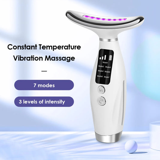 SkinRevive 7-Color LED Face & Neck Massager – Vibration & Collagen Boosting