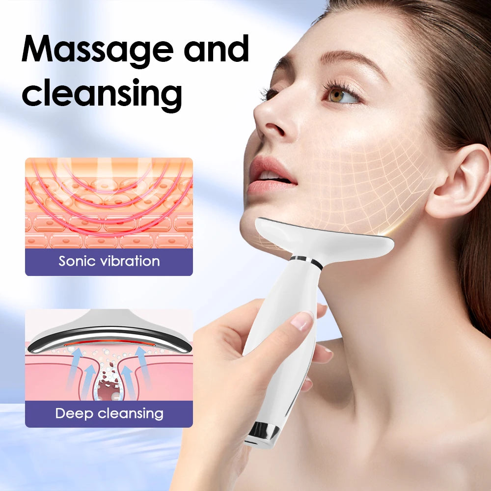 SkinRevive 7-Color LED Face & Neck Massager – Vibration & Collagen Boosting