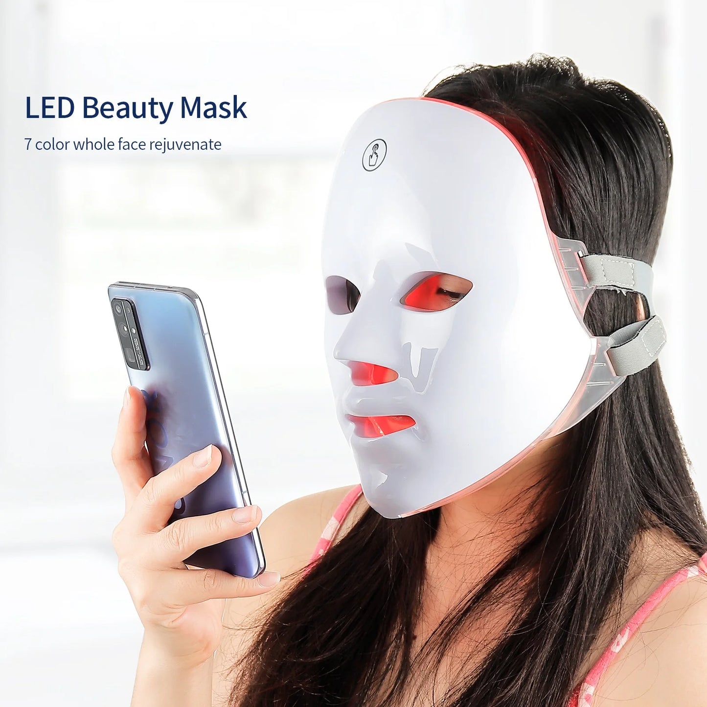 Korean 7-Color LED Facial Mask – Anti-Aging & Skin Rejuvenation - 20-Minute Daily Light Therapy