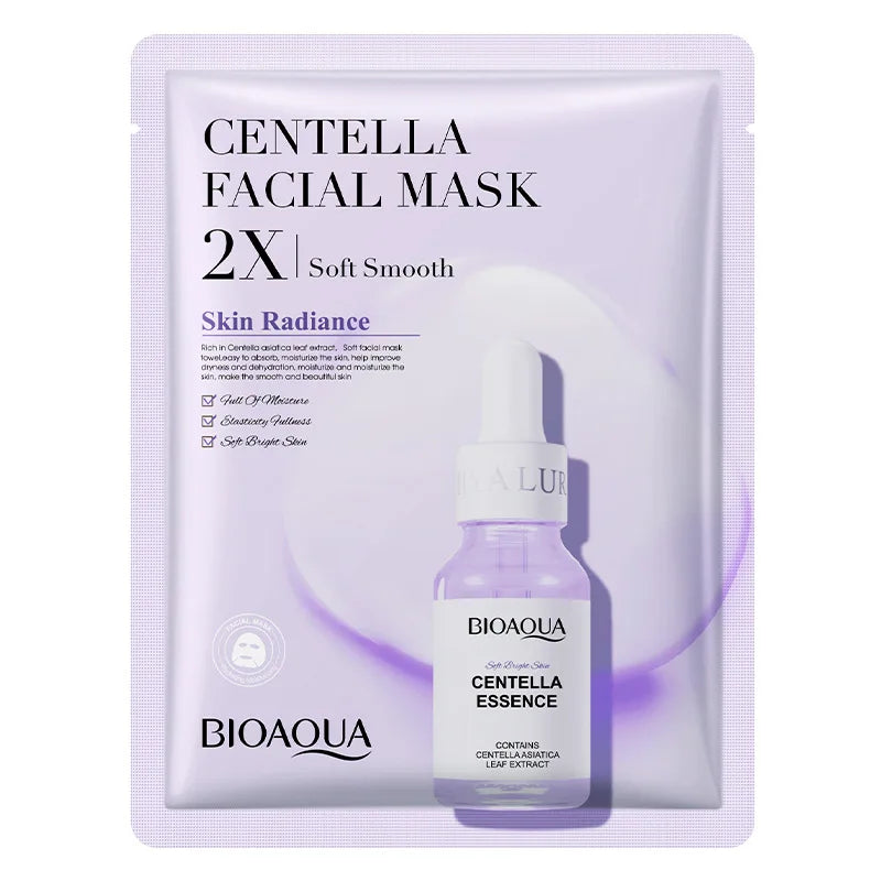 Korean Centella & Collagen Facial Mask BIOAQUA – 20 Pack for Deep Hydration & Anti-Aging